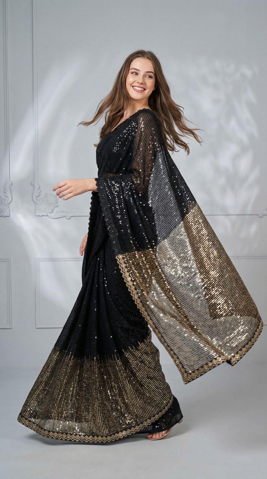 Party Wear Sequence Saree