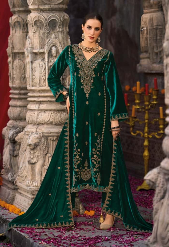 Unstiched Premium Heavy Velvet Suite