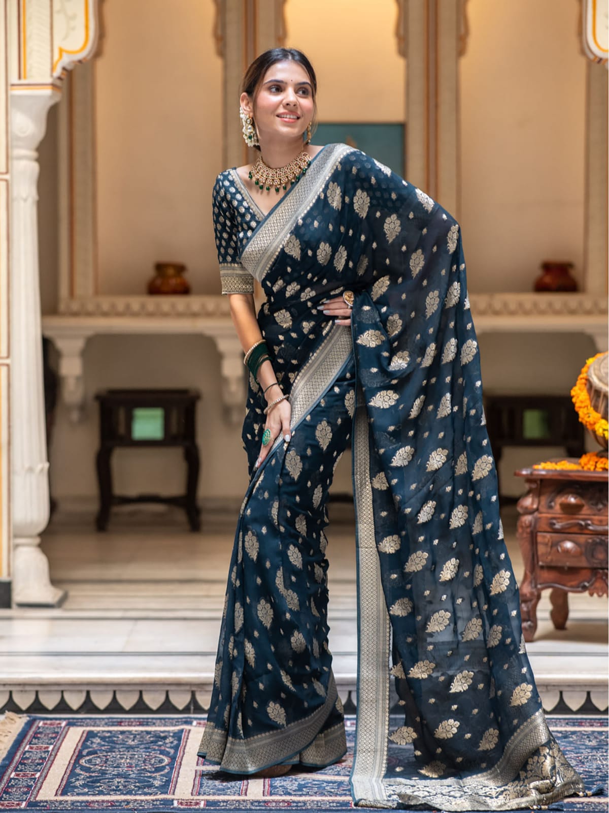 Khadi Georgette Silk