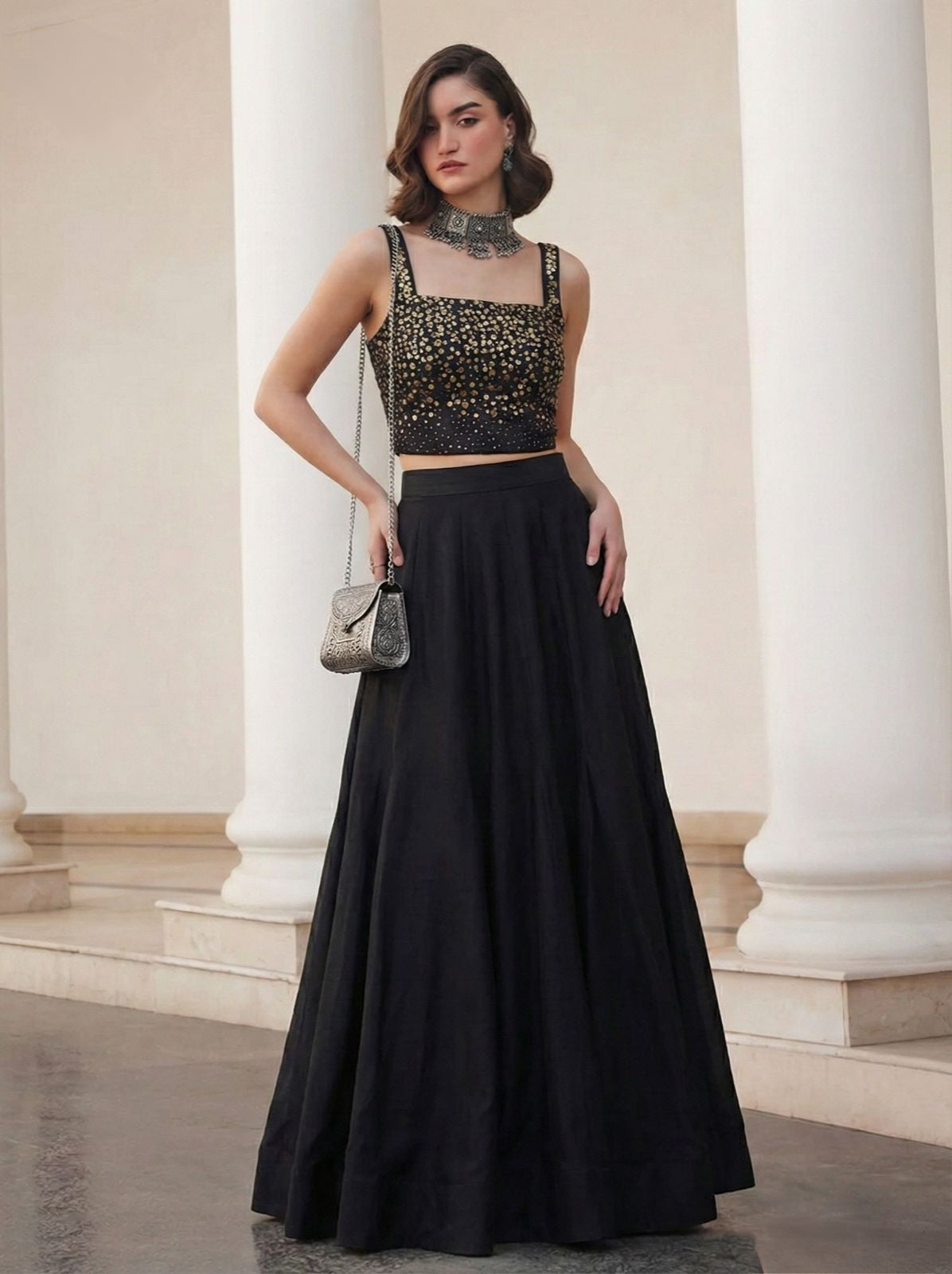 Party wear Crop top and Skirt