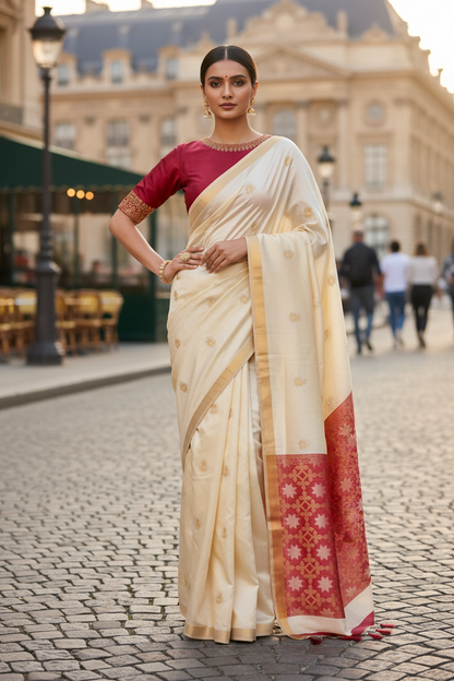 Tussar silk handloom weaving