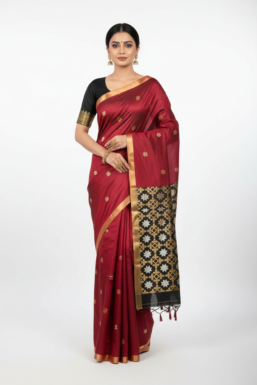 Tussar silk handloom weaving