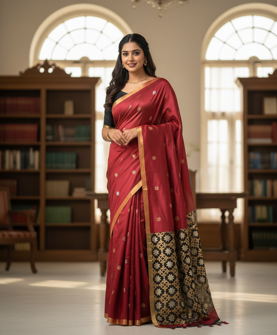 Tussar silk handloom weaving