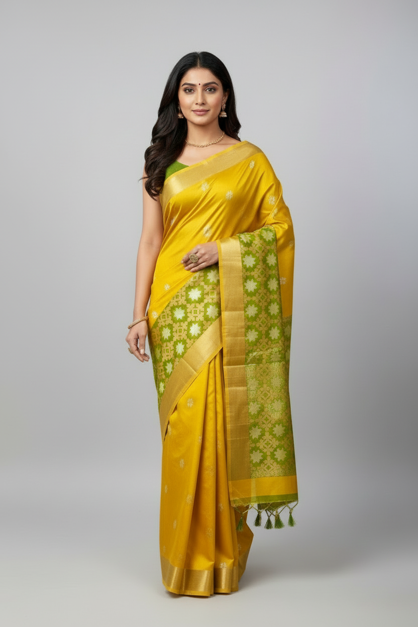 Tussar silk handloom weaving