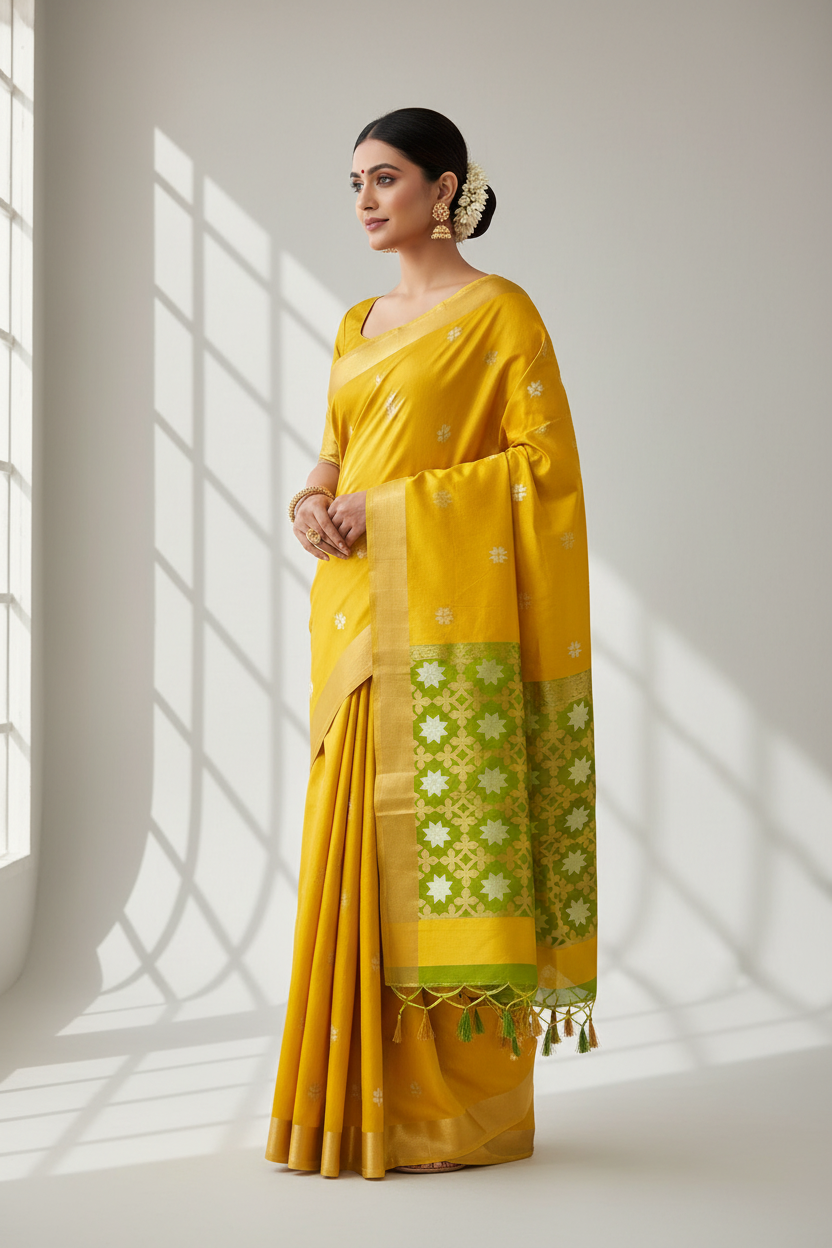 Tussar silk handloom weaving