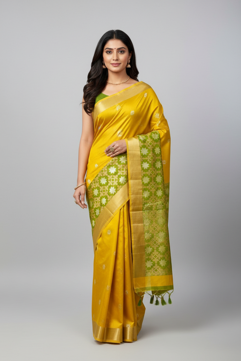 Tussar silk handloom weaving