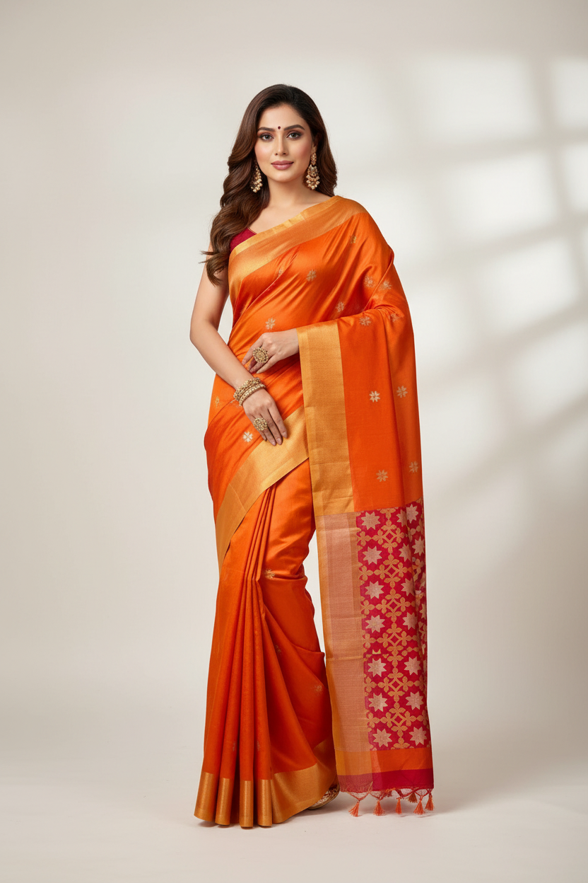 Tussar silk handloom weaving