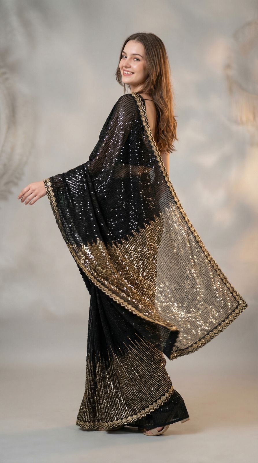 Party Wear Sequence Saree