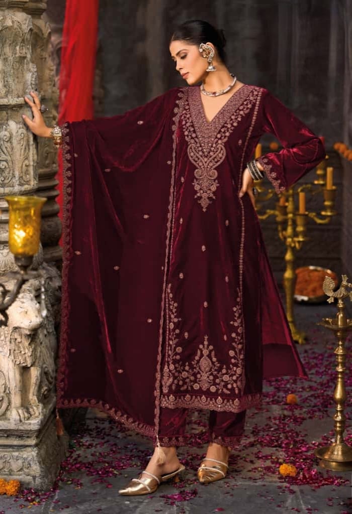 Unstiched Premium Heavy Velvet Suite
