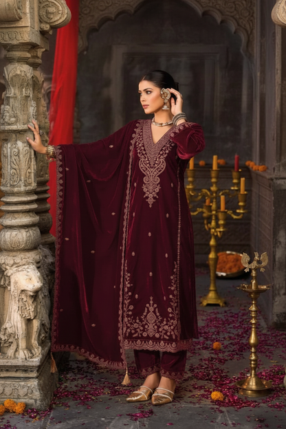 Unstitched Fabric- Premium Velvet