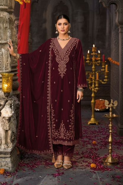 Unstitched Fabric- Premium Velvet
