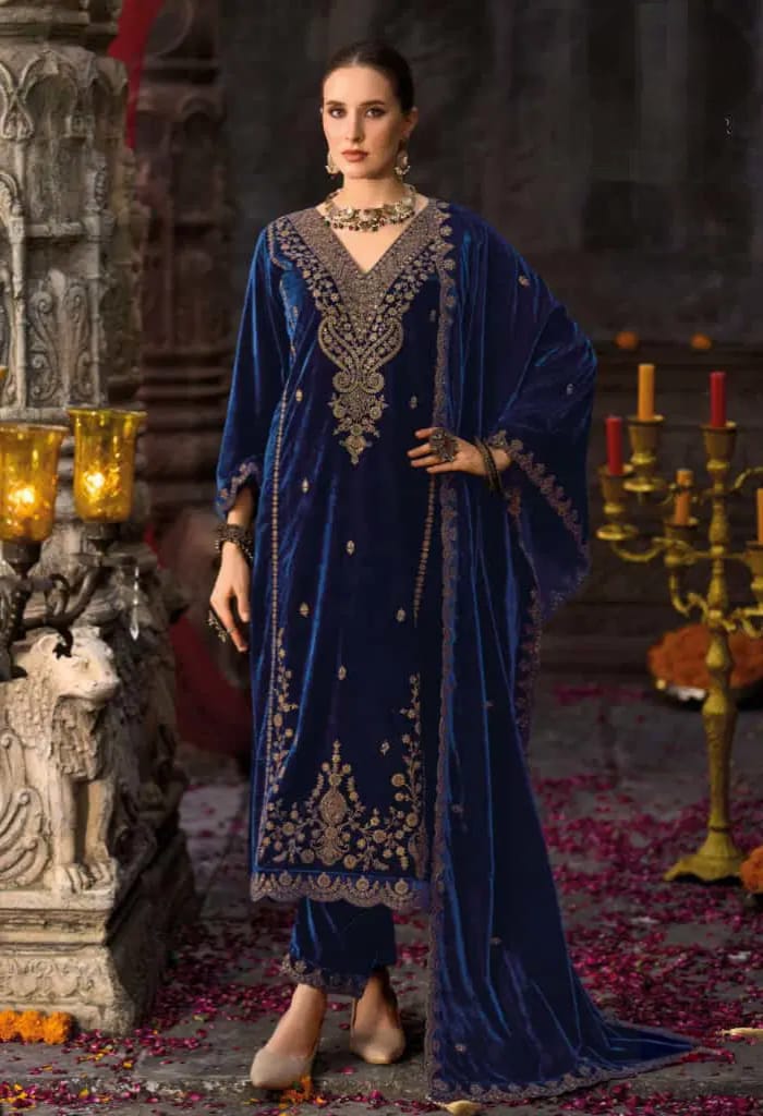 Unstiched Premium Heavy Velvet Suite