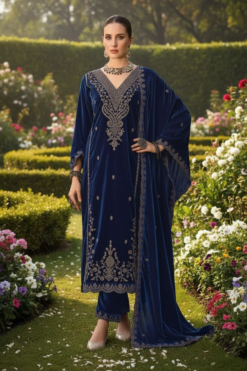 Unstitched Fabric- Premium Velvet