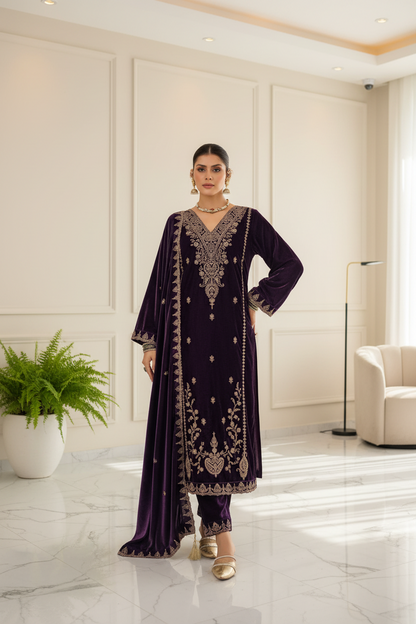 Unstitched Fabric- Premium Velvet