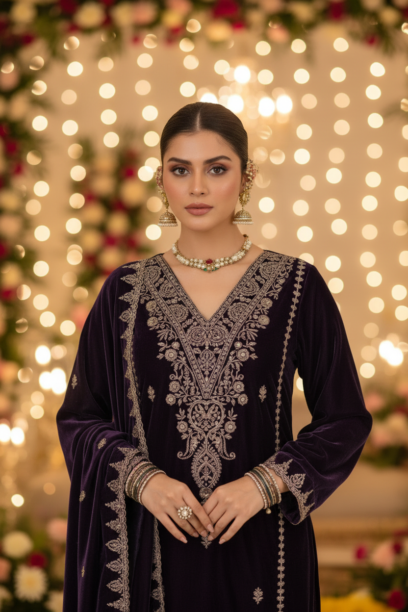Unstitched Fabric- Premium Velvet