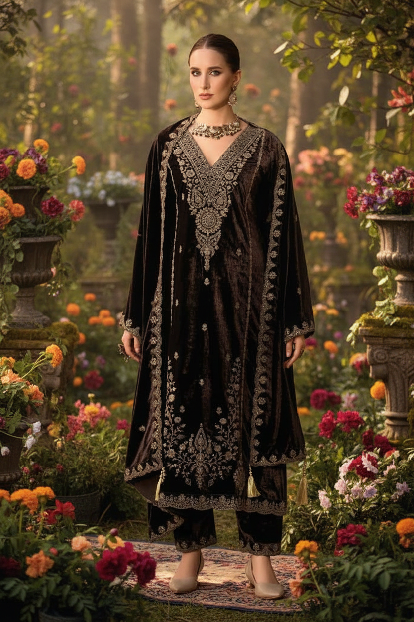 Unstitched Fabric- Premium Velvet