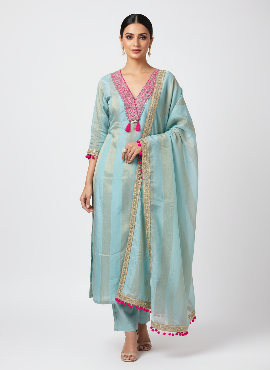 Organza unstitched fabric