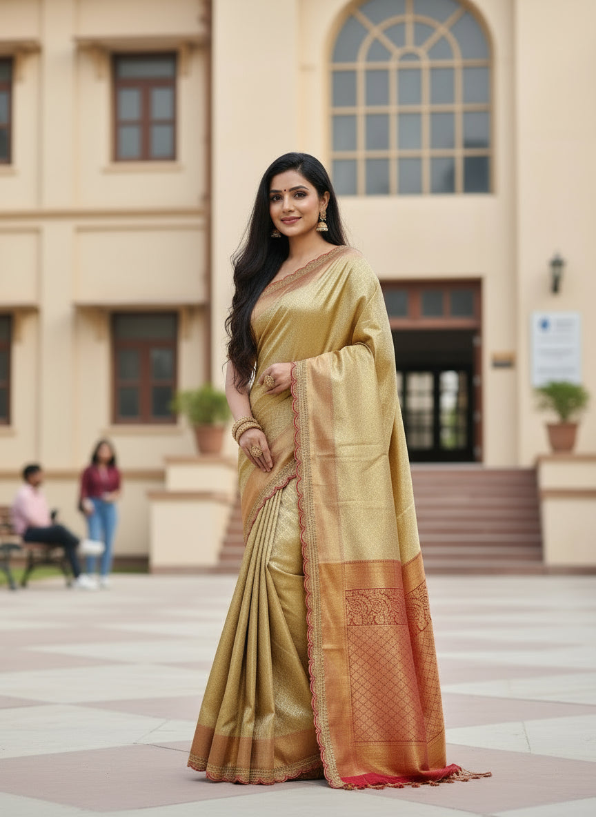 Gold soft tissue silk