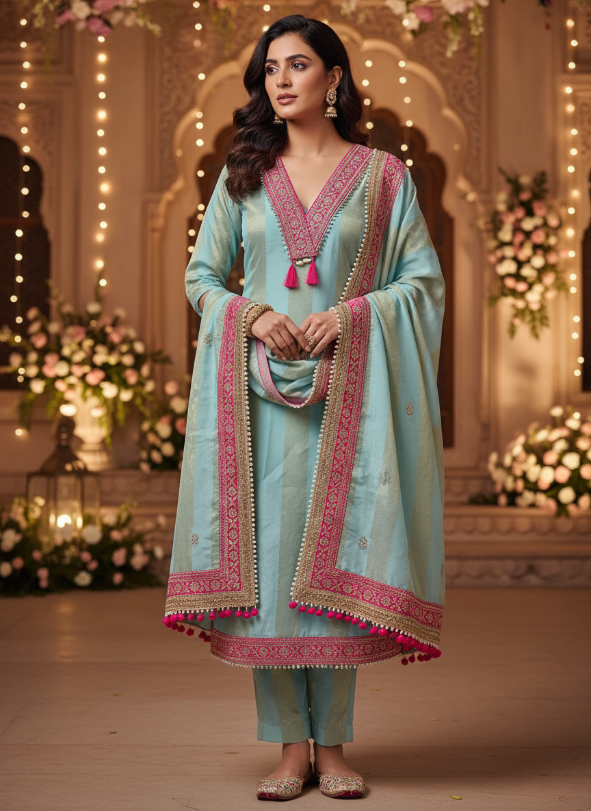 Organza unstitched fabric